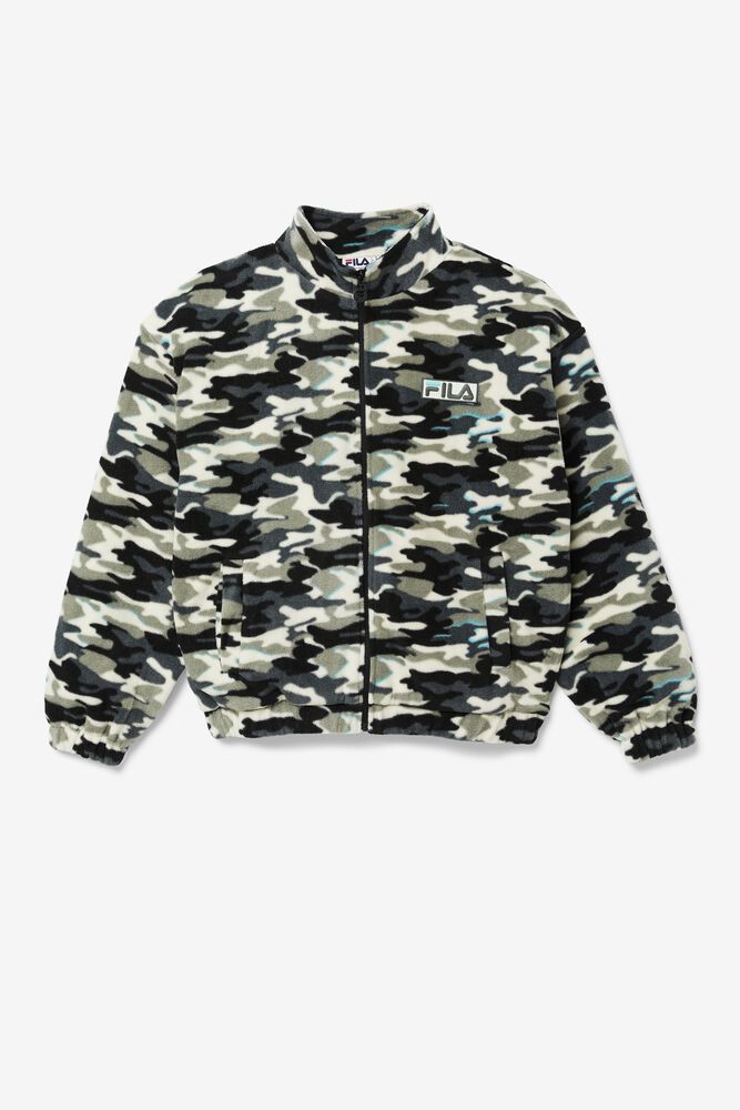 Fila Miesten Takki Frantry Camo Mustat - ZTPY-92830